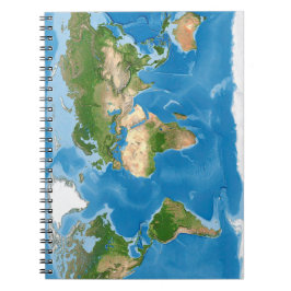 Topographic World Map Earth Illustration Notizblock