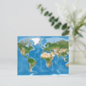 Topographic World Map Earth Illustration Postkarte (Stehend Vorderseite)