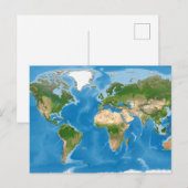 Topographic World Map Earth Illustration Postkarte (Vorne/Hinten)