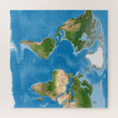Topographic World Map Earth Illustration Puzzle (Horizontal)
