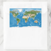 Topographic World Map Earth Illustration Rechteckiger Aufkleber (Tasche)
