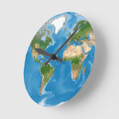 Topographic World Map Earth Illustration Runde Wanduhr (Winkel)