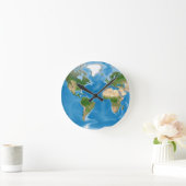 Topographic World Map Earth Illustration Runde Wanduhr (Zuhause)