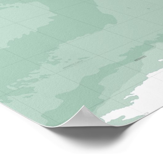 Topographic World Map Poster (Ecke)