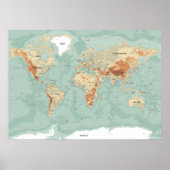 Topographic World Map Poster (Vorne)