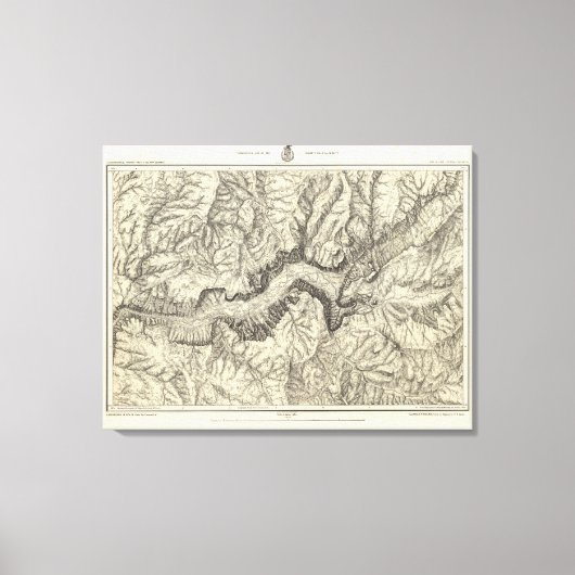 Topographical Map of The Yosemite Valley Leinwanddruck (Vorderseite)