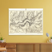 Topographical Map of The Yosemite Valley Leinwanddruck (Insitu (Wohnzimmer))