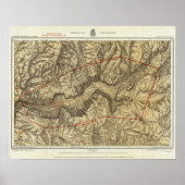 Topographical Map of The Yosemite Valley Poster (Vorne)