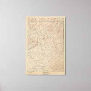 Topographie-Karte, nationales Teil Yellowstone, Leinwanddruck