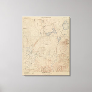 Topographie-Karte, nationales Teil Yellowstone, Leinwanddruck