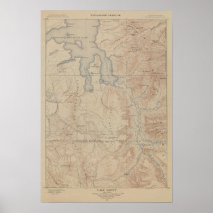Topographie-Karte, nationales Teil Yellowstone, Poster