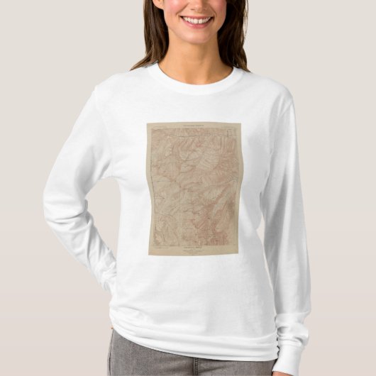 Topographie-Karte, nationales Teil Yellowstone, T-Shirt (Vorderseite)