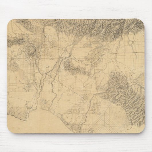 Topographie von Los Angeles und San Bernardino Mousepad (Vorne)