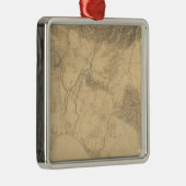 Topographie von Los Angeles und San Bernardino Silbernes Ornament (Rechts)