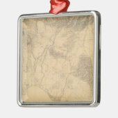 Topographie von Los Angeles und San Bernardino Silbernes Ornament (Links)