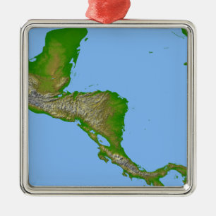 Topographische Ansicht von Mittelamerika Silbernes Ornament