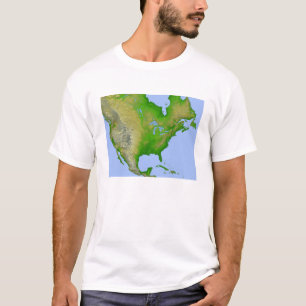 Topographische Ansicht von Nordamerika T-Shirt