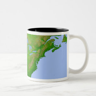 Topographische Ansicht von Nordamerika Zweifarbige Tasse