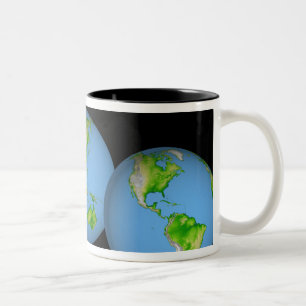 Topographische Ansichten der Welt Zweifarbige Tasse