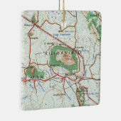 Topographische Karte des Berges Kilimanjaro Keramikornament (Rechts)