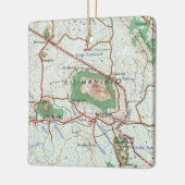 Topographische Karte des Berges Kilimanjaro Keramikornament (Links)