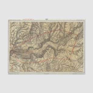 Topographische Karte des Yosemite-Tales 2 Seidenpapier