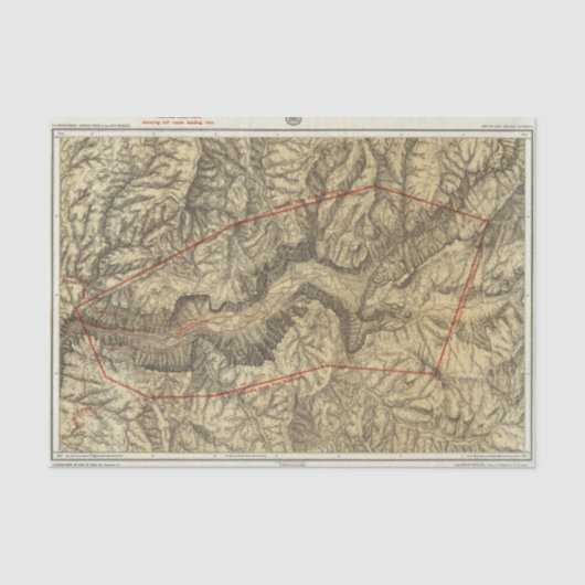 Topographische Karte des Yosemite-Tales 2 Seidenpapier (Vorderseite)