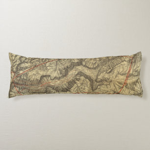 Topographische Karte des Yosemite-Tales 2 Seitenschläferkissen