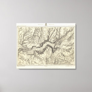 Topographische Karte des Yosemite-Tales Leinwanddruck