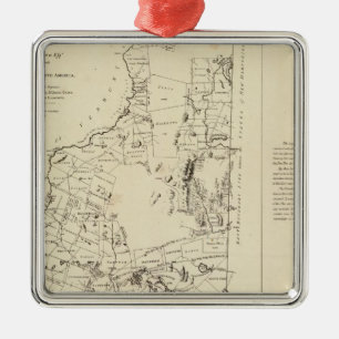 Topographische Karte Silbernes Ornament