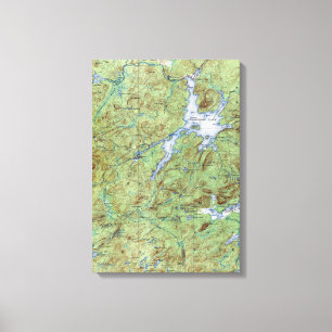 Topographische Karte Vintager Cranberrysee-New Leinwanddruck