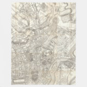 Topographische Karte von altem Rom, Italien Fleecedecke (Vorderseite)