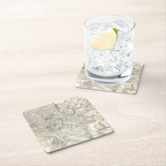 Topographische Karte von altem Rom, Italien Rechteckiger Pappuntersetzer (Vor Ort)