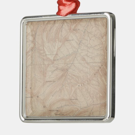 Topographische Karte, Yellowstone National Part, W Silbernes Ornament (Links)