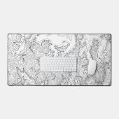 Topographische Maus Pad White Long Big Extended Ga Schreibtischunterlage (Tastatur & Maus)