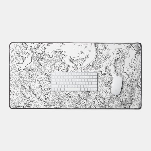 Topographische Maus Pad White Long Big Extended Ga Schreibtischunterlage (Tastatur & Maus)