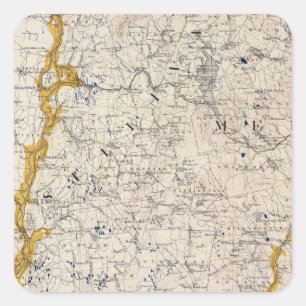 Topographische und Glazial- Karte des New Quadratischer Aufkleber