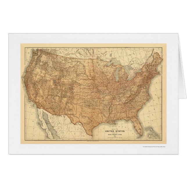 Topographische USA-Karte - 1883 (Vorderseite (Horizontal))
