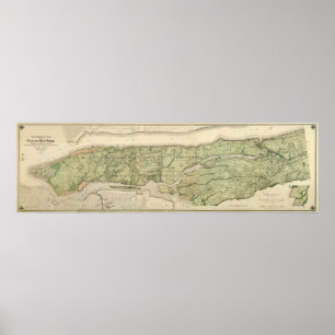 Topographischer Atlas der Stadt New York, 1874 Poster