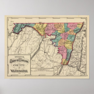 Topographischer Atlas von Maryland-Landkreis Poster