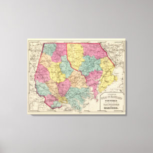 Topographischer Atlas von Maryland-Landkreisen 2 Leinwanddruck