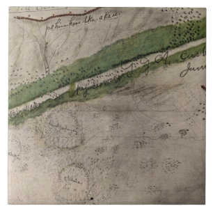 Topographisches Diagramm des Schlachtfeldes des Fliese