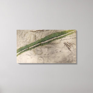 Topographisches Diagramm des Schlachtfeldes des Leinwanddruck