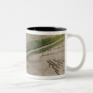Topographisches Diagramm des Schlachtfeldes des Zweifarbige Tasse