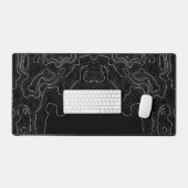 topographisches Mauspad xxl schwarz Schreibtischunterlage (Tastatur & Maus)