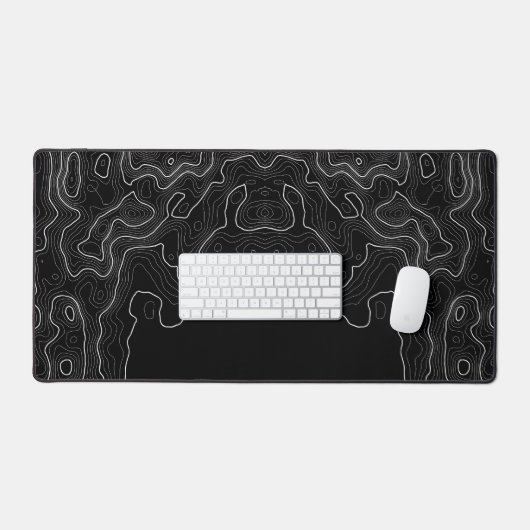 topographisches Mauspad xxl schwarz Schreibtischunterlage (Tastatur & Maus)