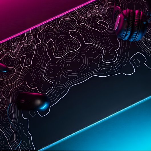 topographisches Mauspad xxl schwarz Schreibtischunterlage