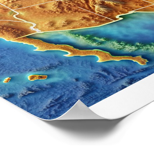 Topographisches US-Kartenplakat Poster (Ecke)