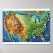 Topographisches US-Kartenplakat Poster (Vorne)
