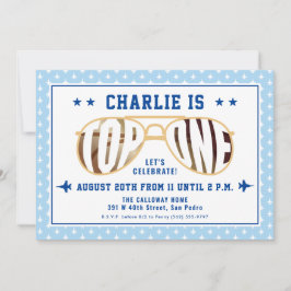 TopOne-Pilot zum ersten Geburtstag Einladung